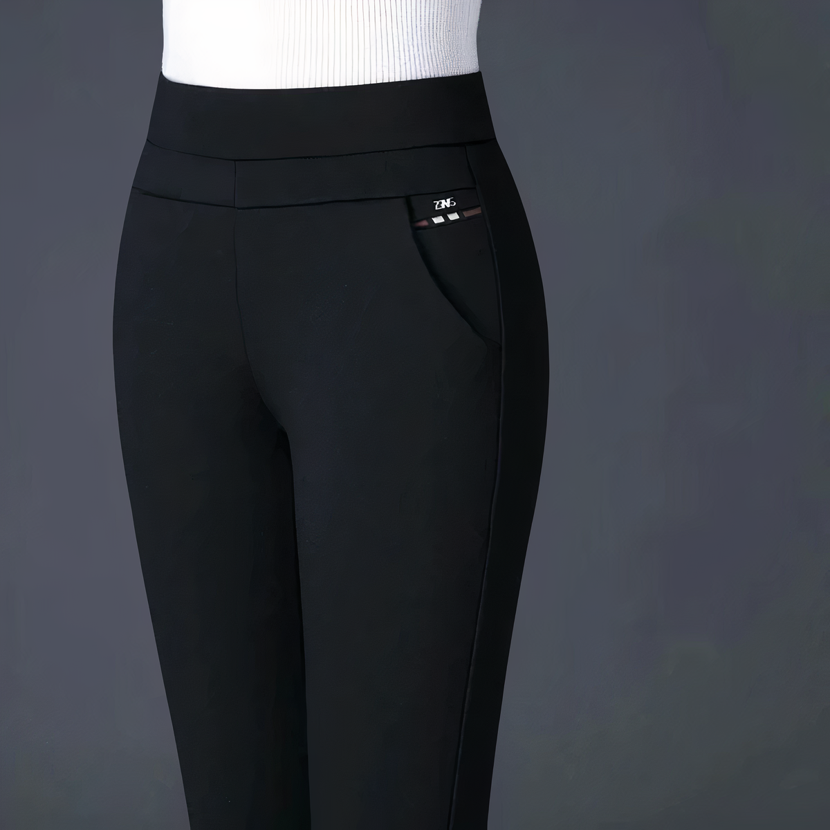 Women's All Season Trousers with High and Elastic Waist