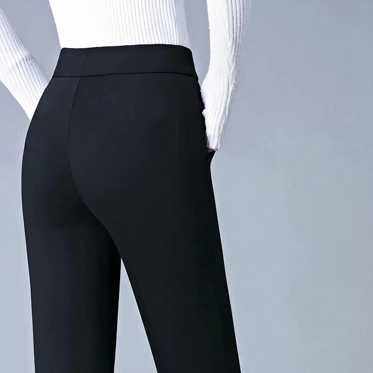 Women's All Season Trousers with High and Elastic Waist