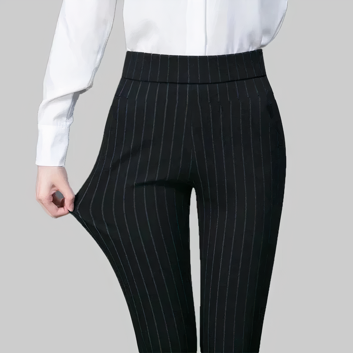 Women's All Season Trousers with High and Elastic Waist