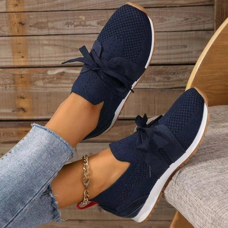 Women's Mesh Sneakers with Lace-Up