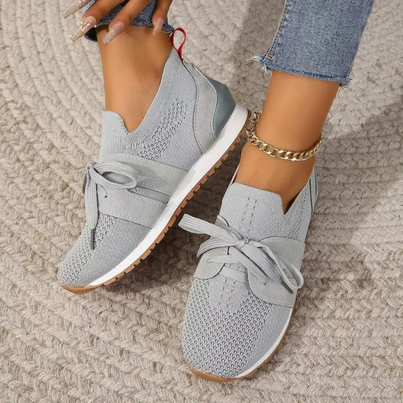 Women's Mesh Sneakers with Lace-Up