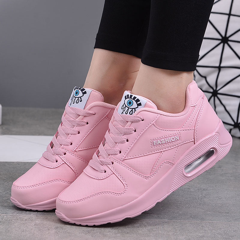 Women's All Season Sneakers with Air Cushion and Lace-up Closure