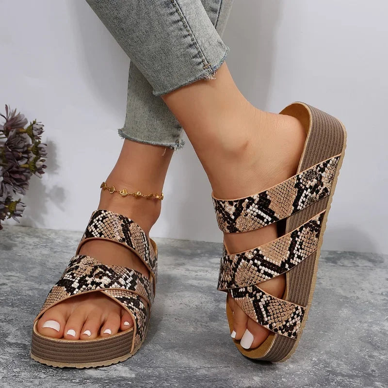 Women's Summer Platform Sandals with Criss-cross Style