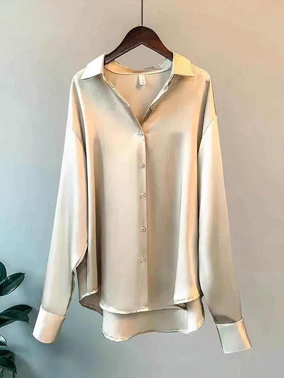 Women's Blouse with Long Sleeve and Buttons