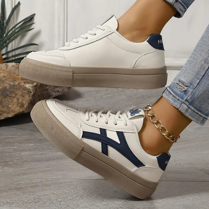 Women's All Season Platform Sneakers with Lace-up