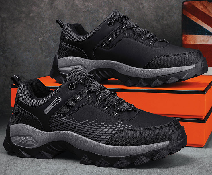 Men's Mesh Hiking Shoes with Lace-up and Textured Sole