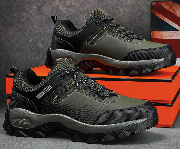 Men's Mesh Hiking Shoes with Lace-up and Textured Sole