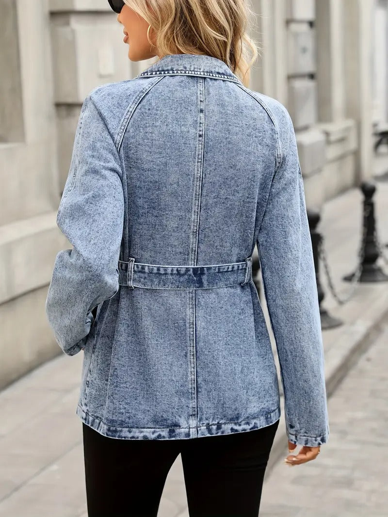 Women's Acid-Washed Denim Jacket