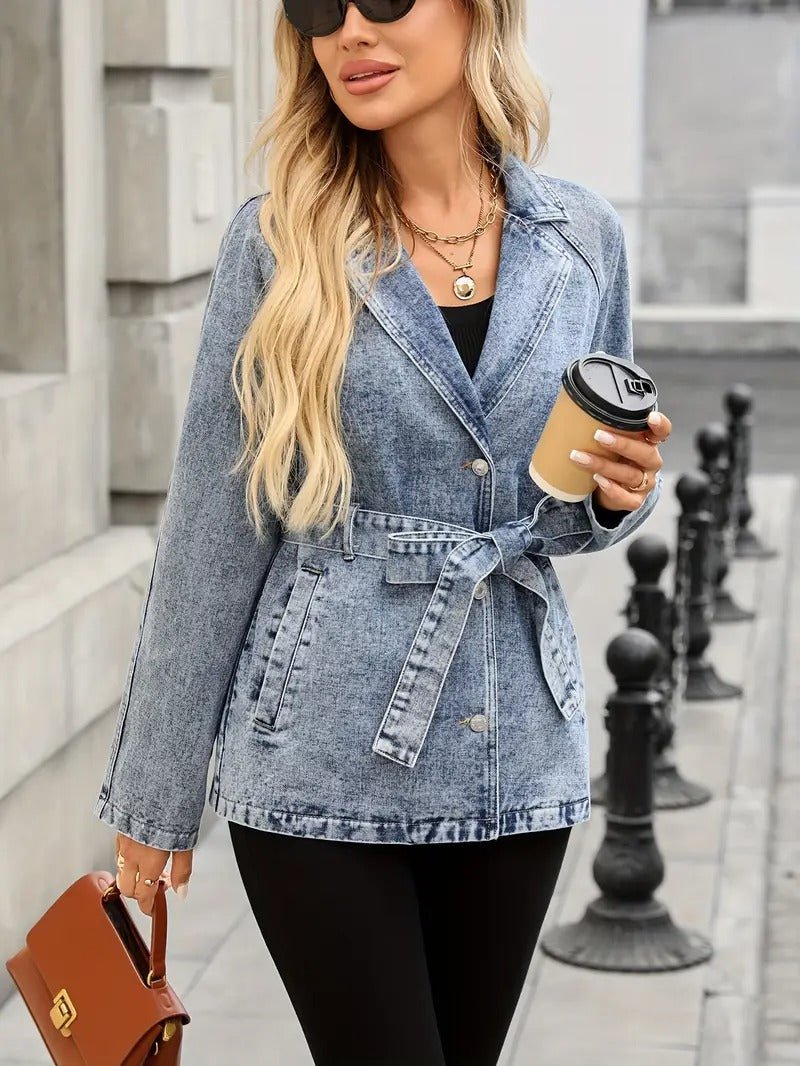 Women's Acid-Washed Denim Jacket
