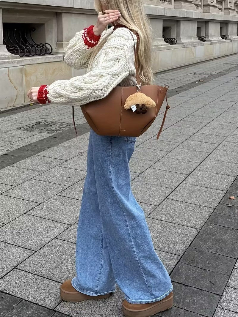 Women's Balloon Sleeve Cable Knit Sweater