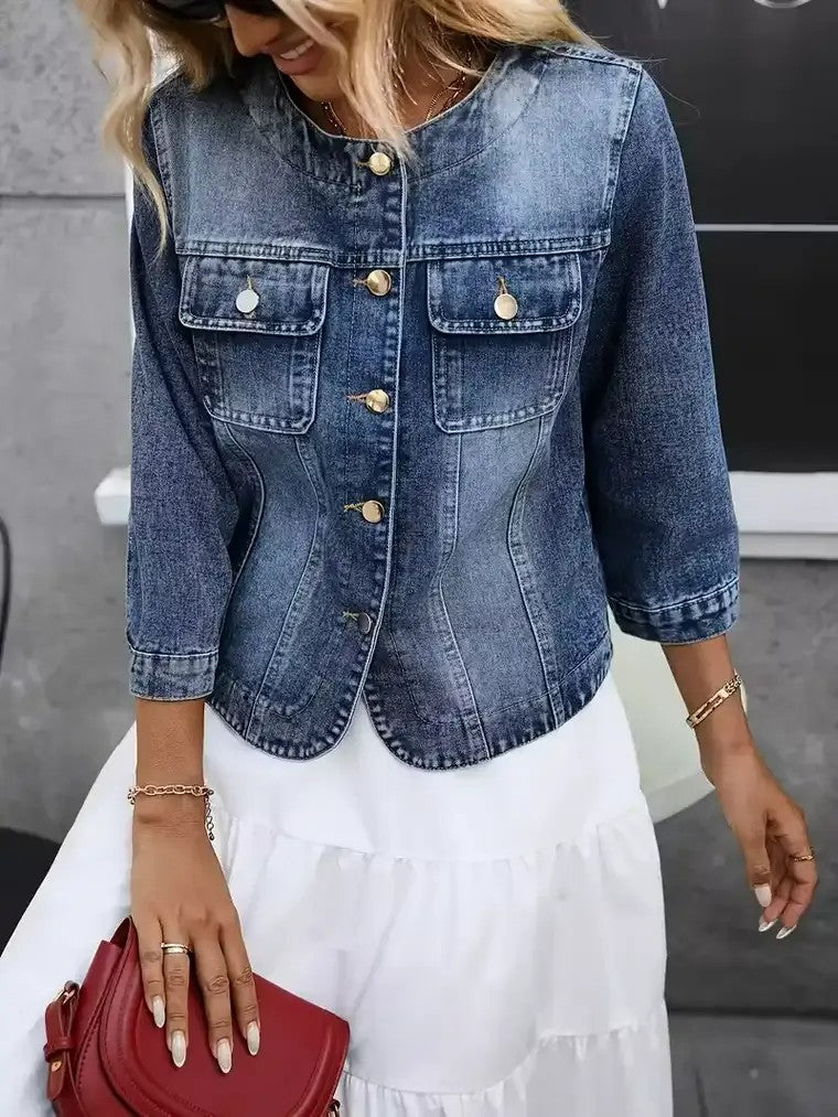 Women's Button-up Denim Jacket
