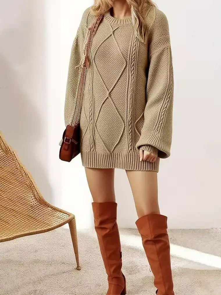 Women's Cable Knit Sweater Dress