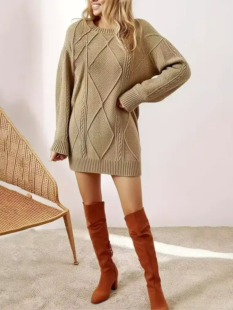 Women's Cable Knit Sweater Dress
