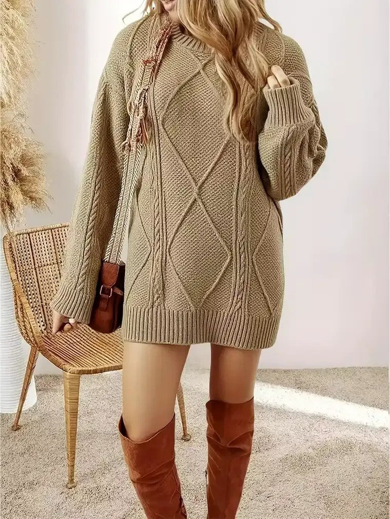 Women's Cable Knit Sweater Dress