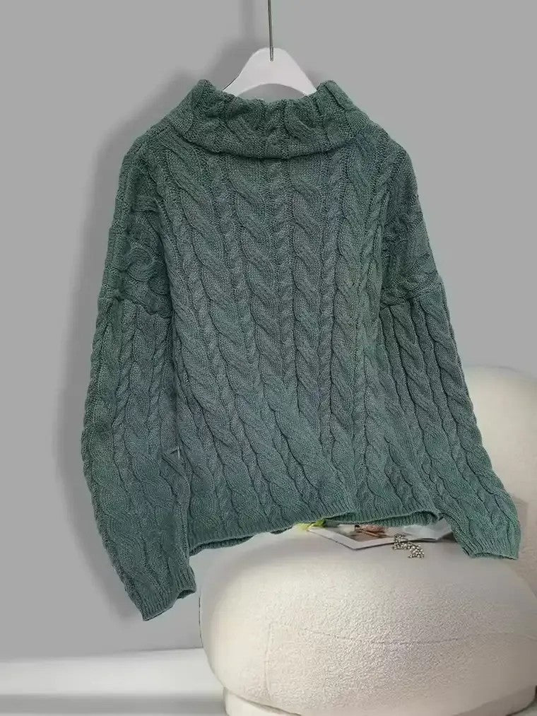 Women's Cable Knit Zip Sweater