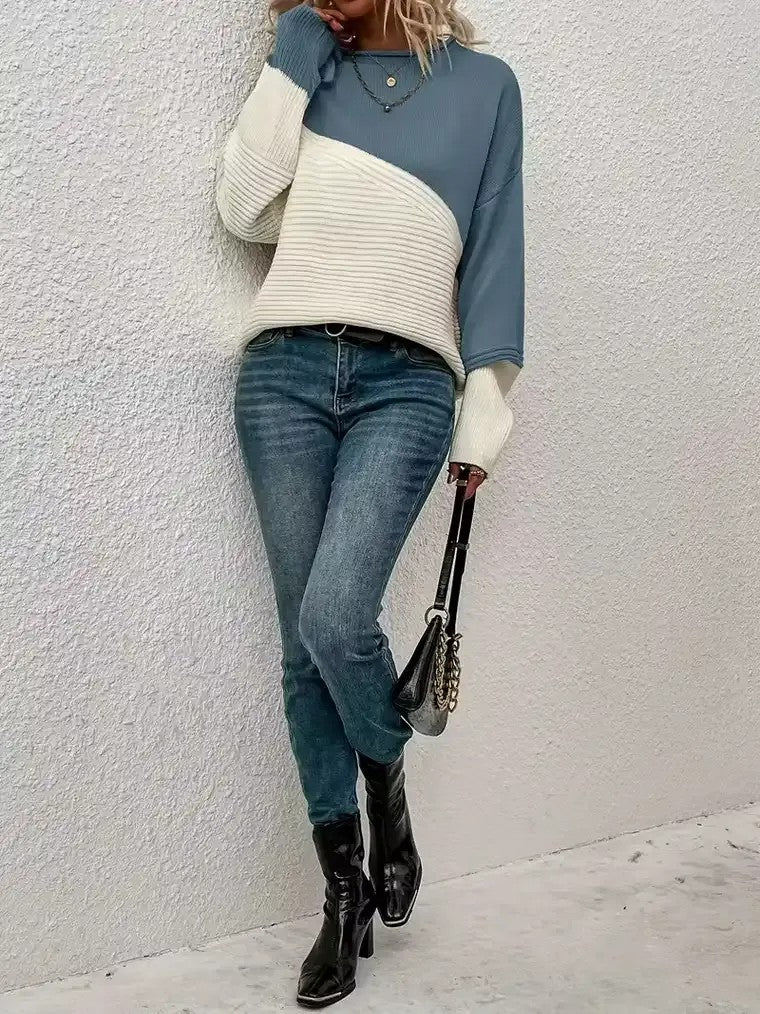 Women's Color Block Knit Sweater