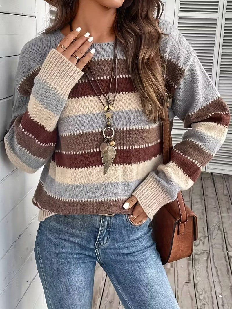 Women's Crewneck Striped Sweater