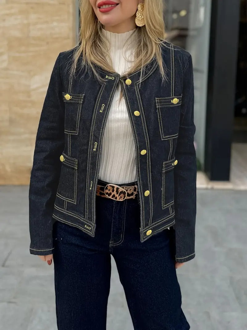 Women's Dark Blue Denim Jacket