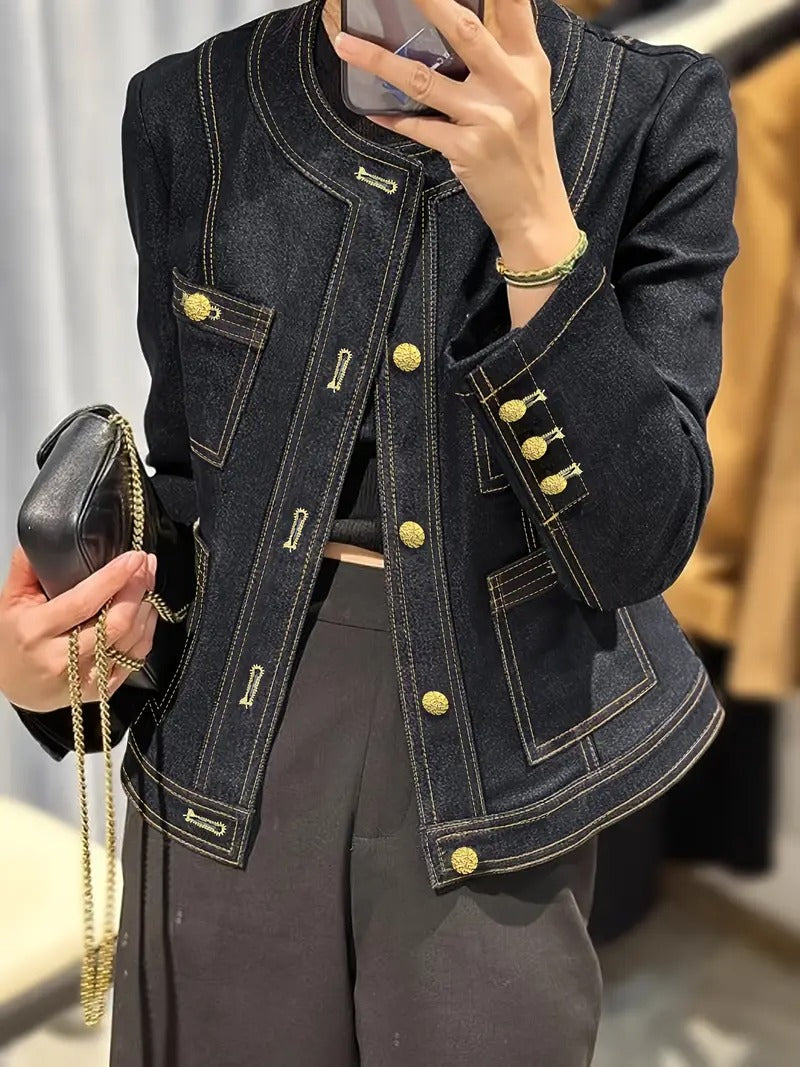 Women's Dark Blue Denim Jacket