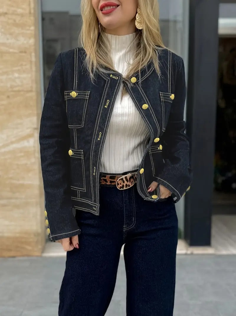 Women's Dark Blue Denim Jacket