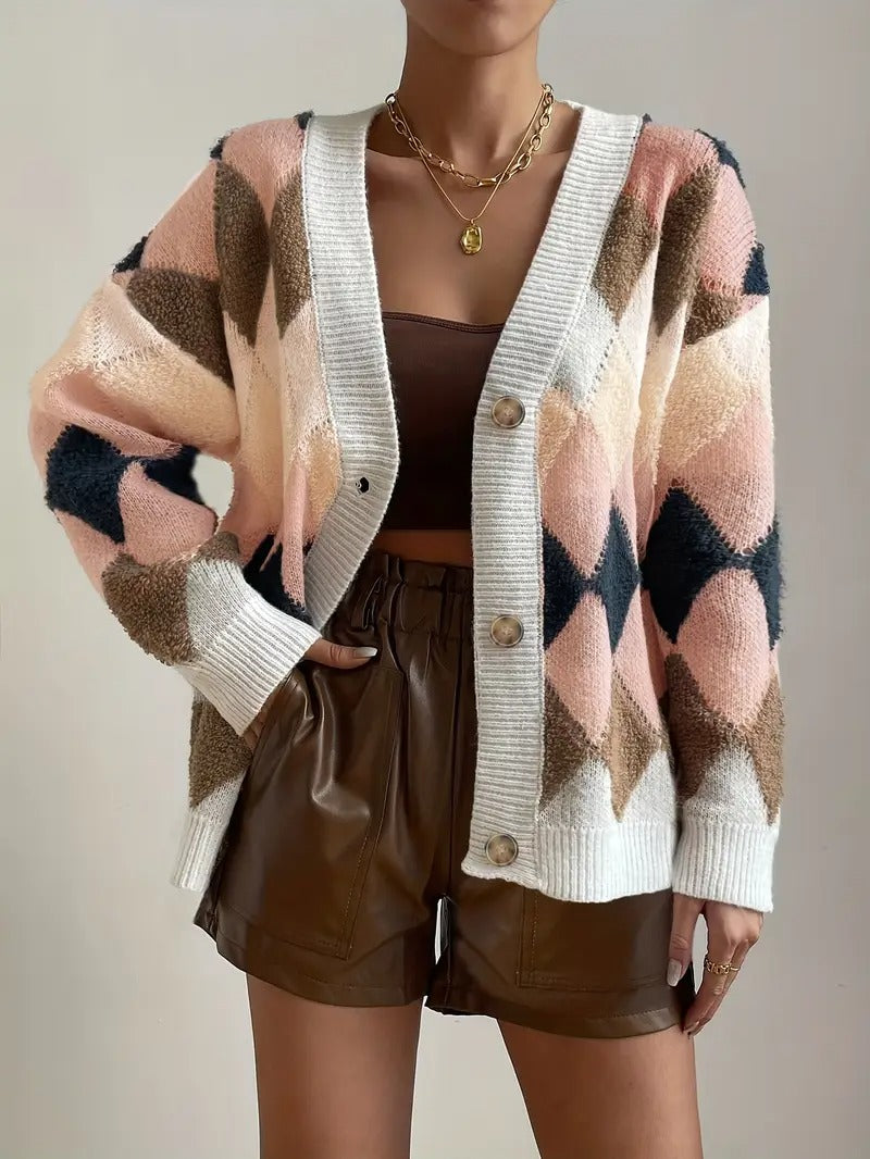 Women's Diamond Pattern Cardigan