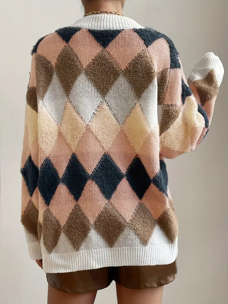 Women's Diamond Pattern Cardigan