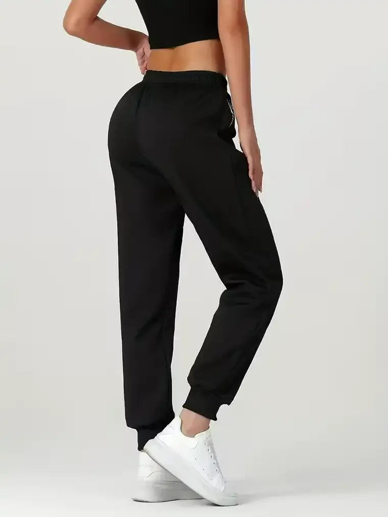Women's Drawstring Joggers with Zip Pockets