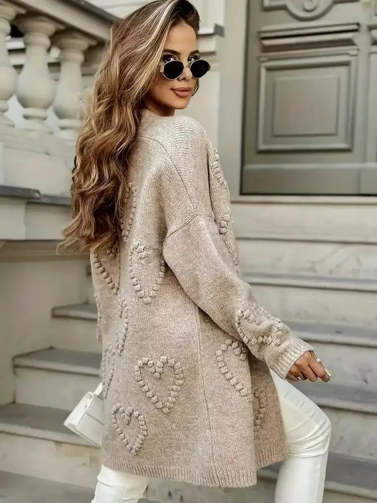 Women's Heart Pattern Cardigan