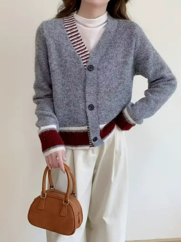 Women's Heathered V-Neck Cardigan