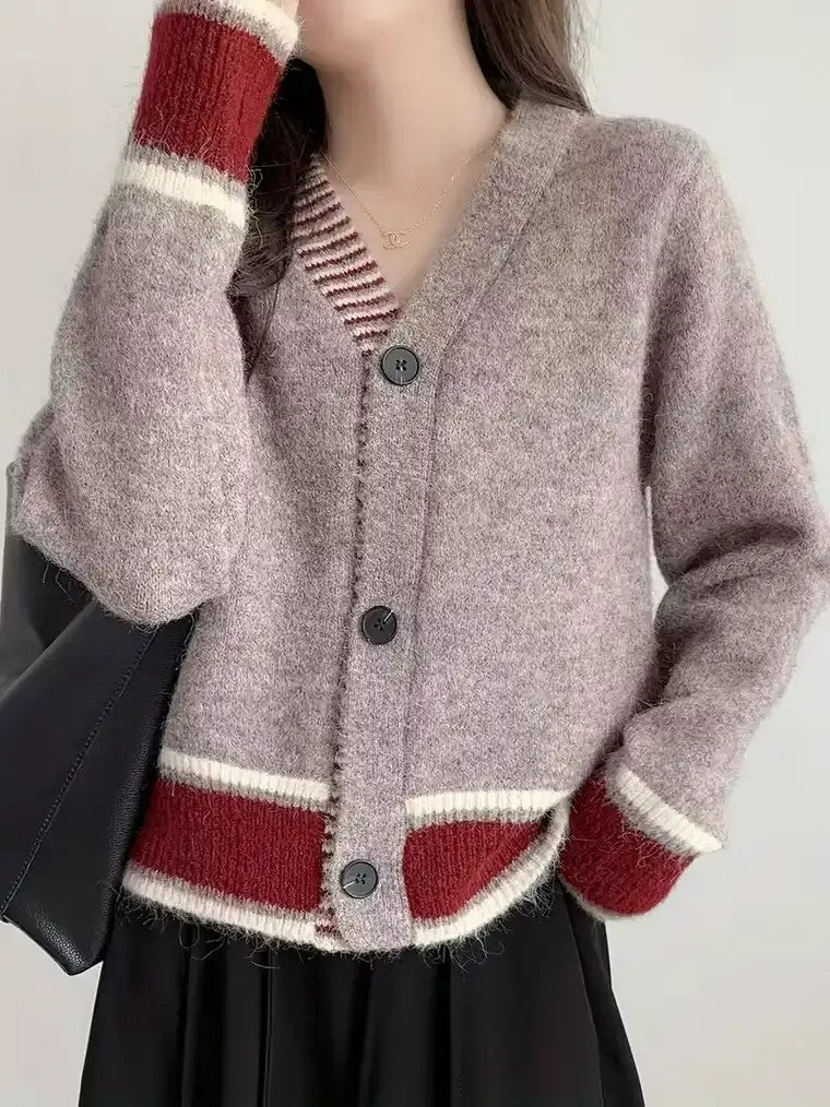 Women's Heathered V-Neck Cardigan