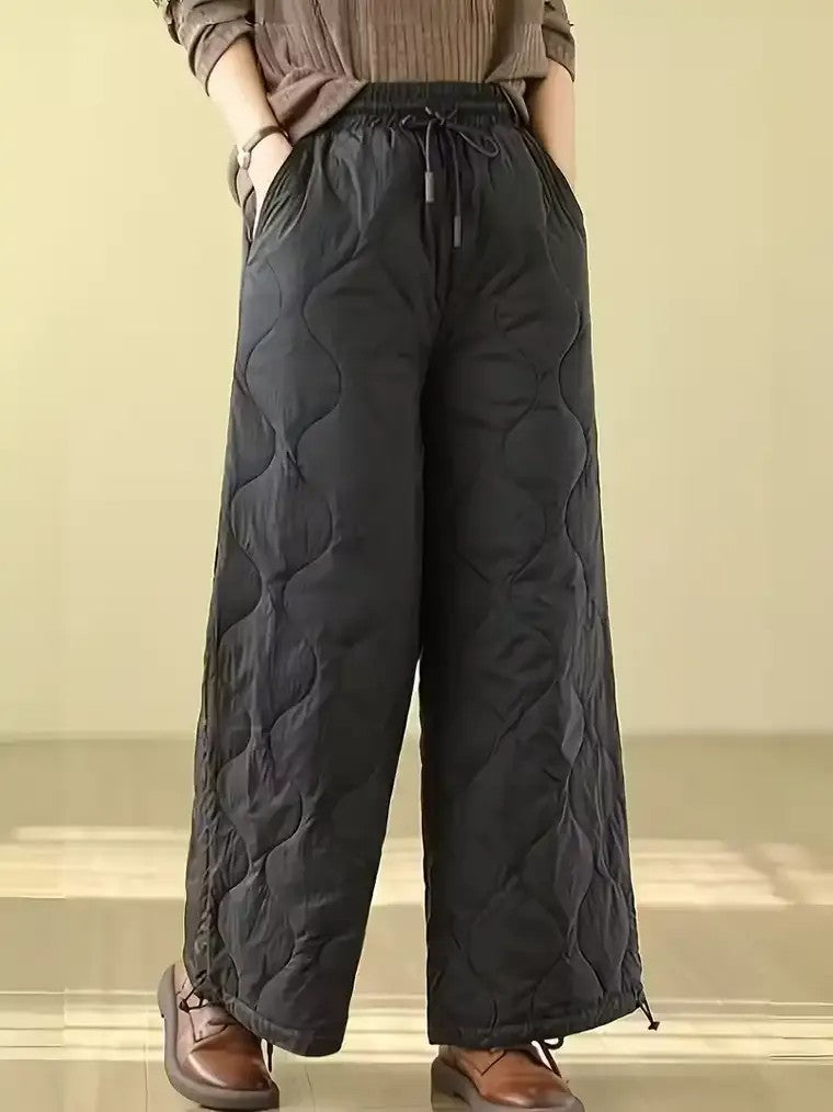 Women's High-Waist Quilted Winter Pants