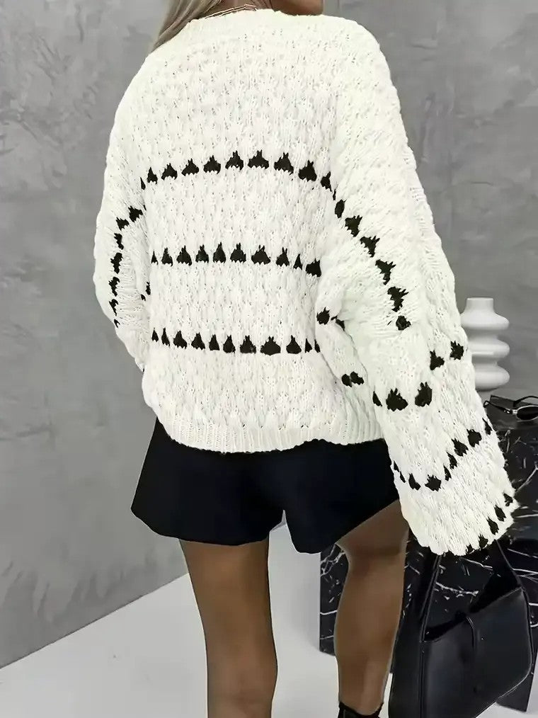 Women's Lantern Sleeve Cable Knit Sweater