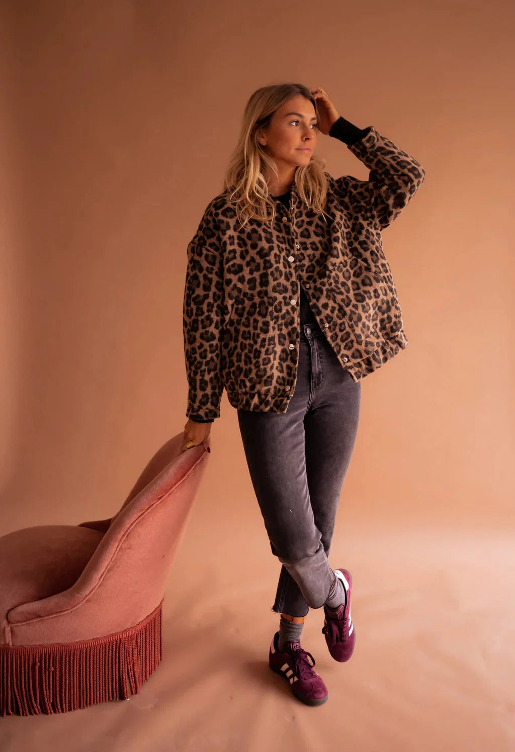 Women's Leopard Print Bomber Jacket