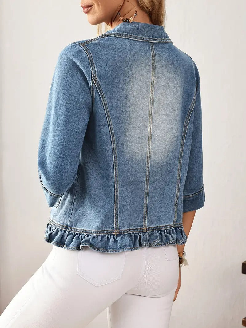Women's Light-Wash Blue Denim Jacket