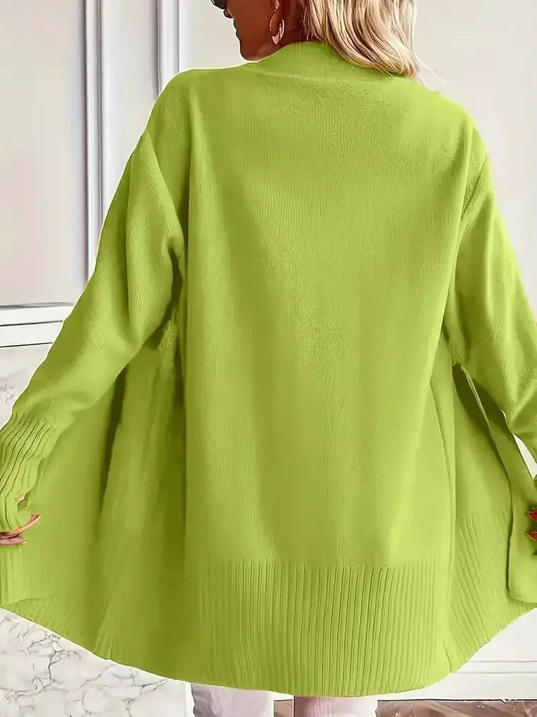 Women's Long Open-Front Knit Cardigan