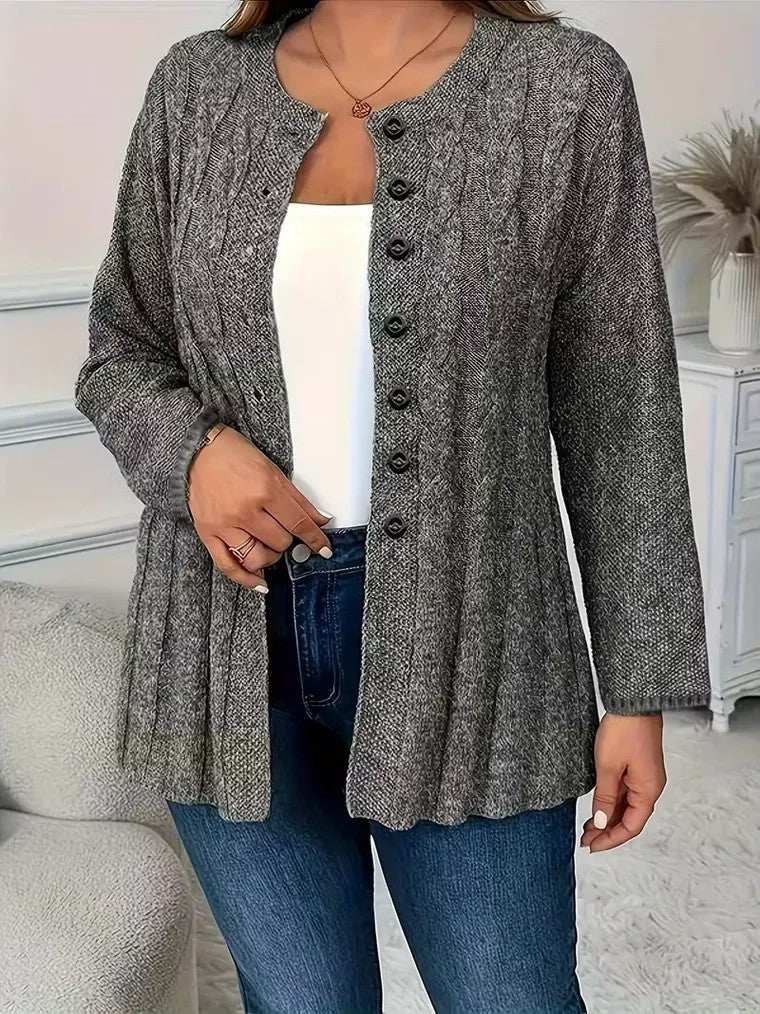 Women's Long Sleeve Cable Knit Cardigan