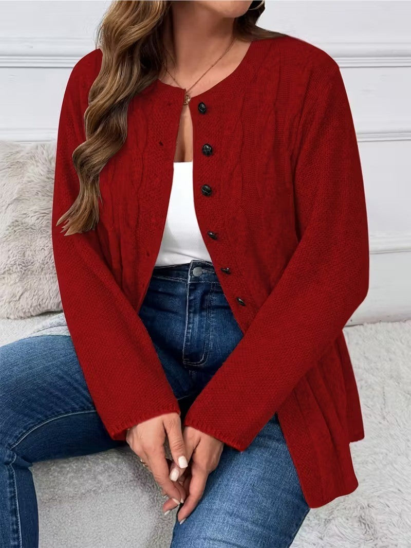 Women's Long Sleeve Cable Knit Cardigan