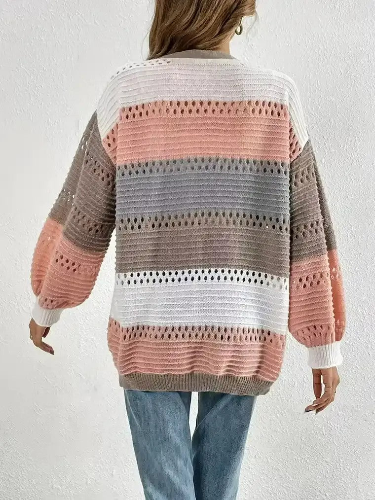 Women's Multicolored Crochet Cardigan