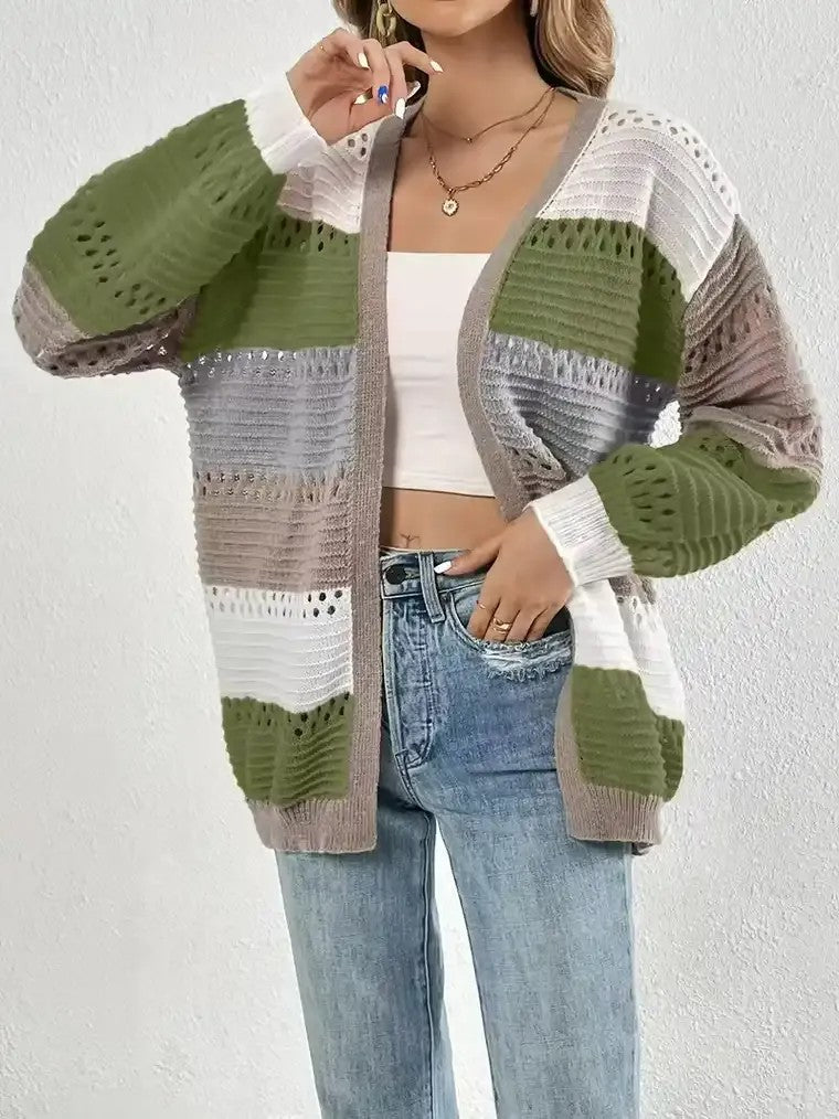 Women's Multicolored Crochet Cardigan
