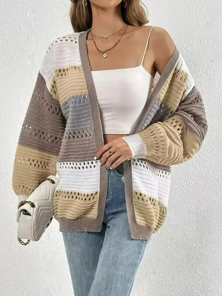 Women's Multicolored Crochet Cardigan