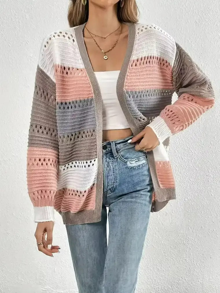 Women's Multicolored Crochet Cardigan