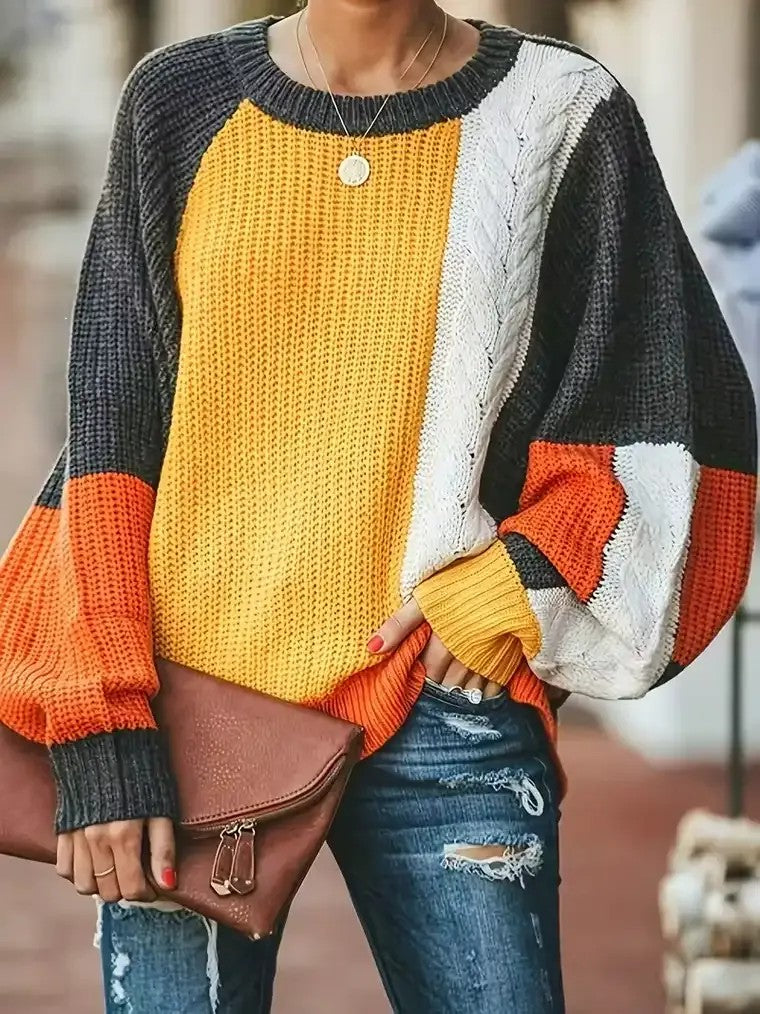 Women's Multicolour Chunky Knit Sweater