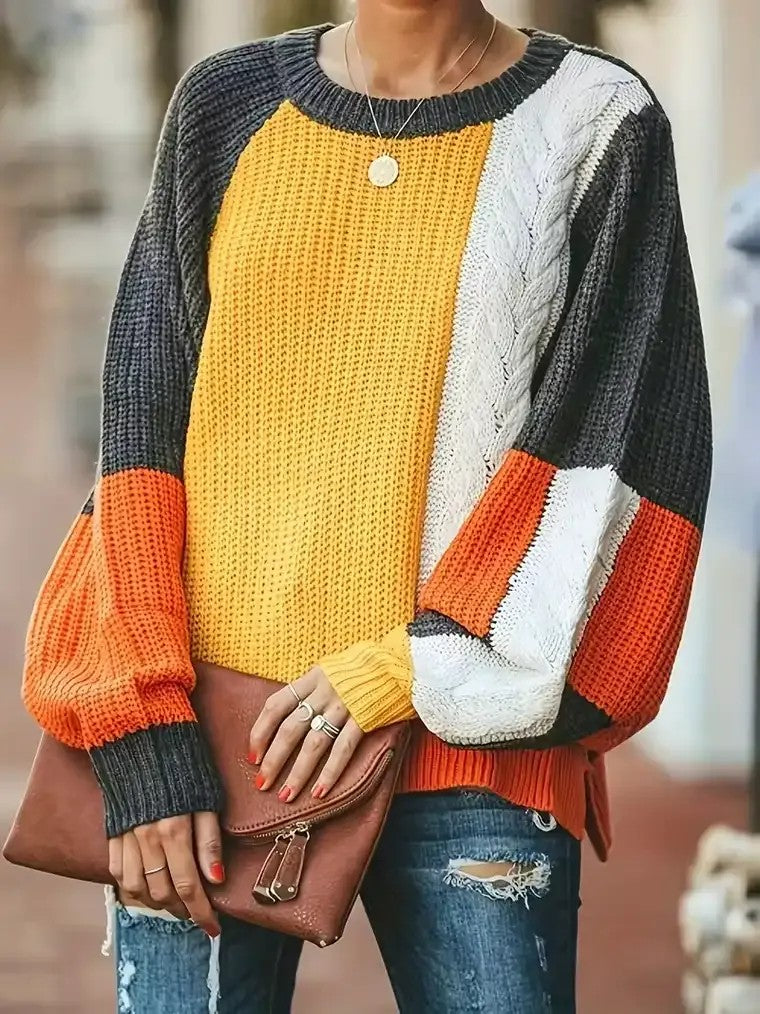 Women's Multicolour Chunky Knit Sweater
