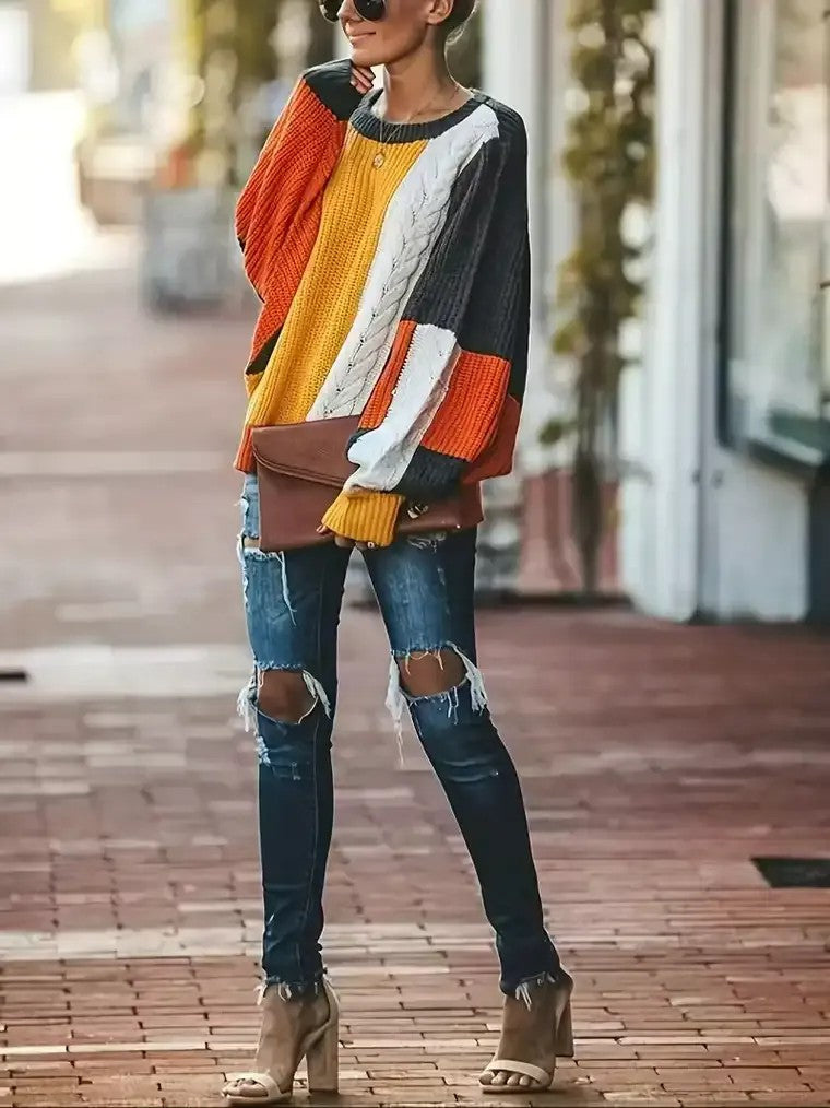 Women's Multicolour Chunky Knit Sweater