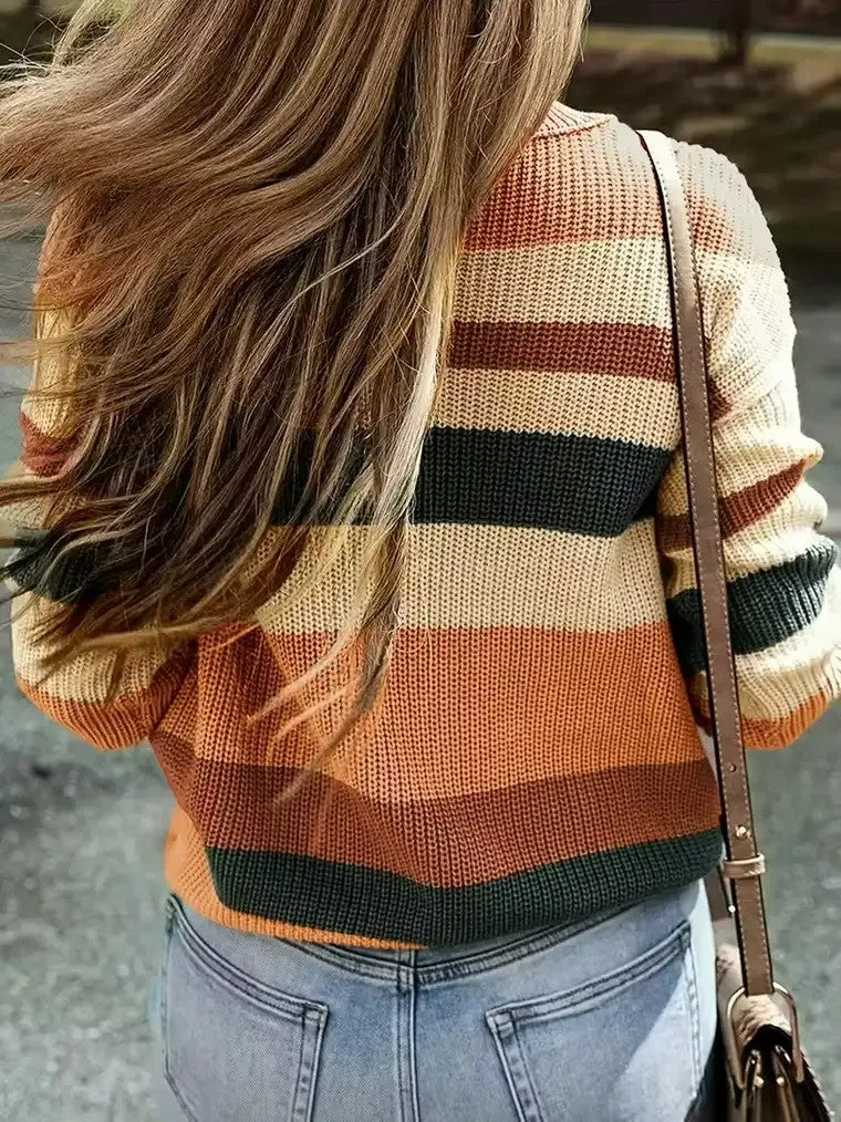 Women's Multicoloured Striped Sweater