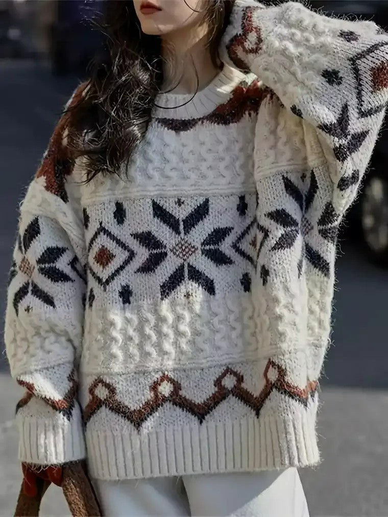 Women's Oversized Nordic Knit Sweater