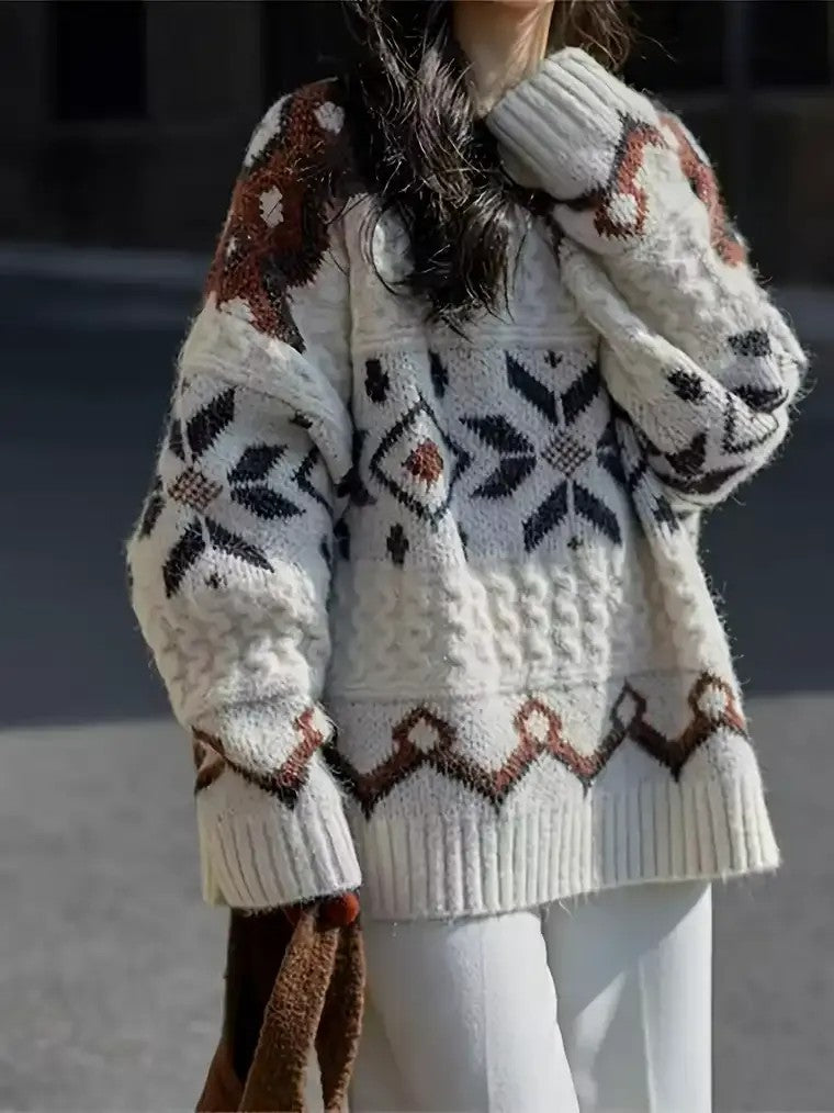 Women's Oversized Nordic Knit Sweater