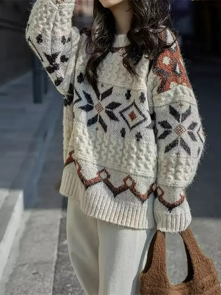 Women's Oversized Nordic Knit Sweater