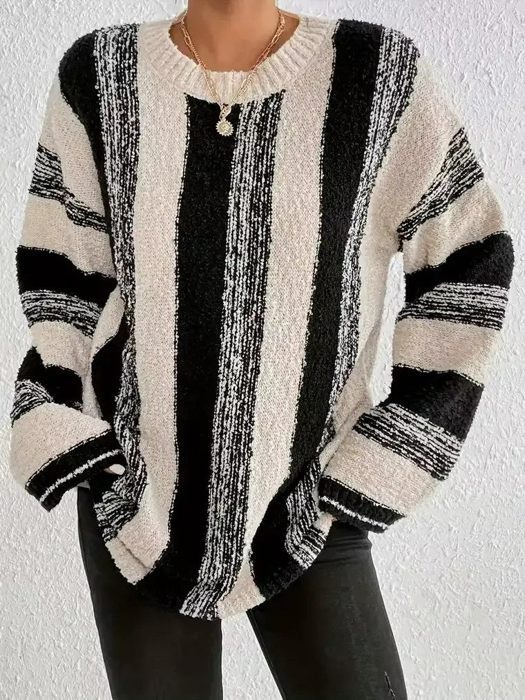 Women's Oversized Striped Knit Sweater