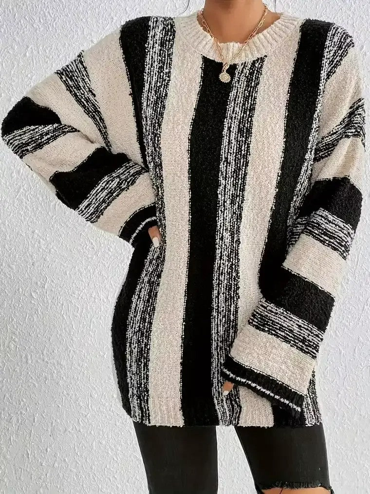 Women's Oversized Striped Knit Sweater